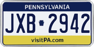 PA license plate JXB2942