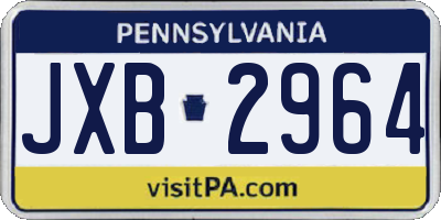 PA license plate JXB2964
