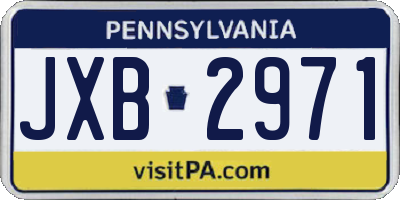 PA license plate JXB2971