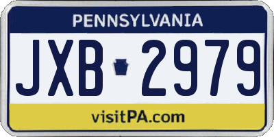 PA license plate JXB2979