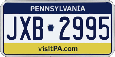 PA license plate JXB2995