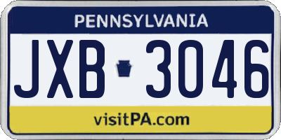 PA license plate JXB3046