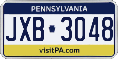 PA license plate JXB3048
