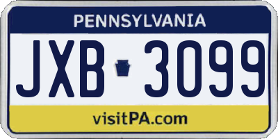 PA license plate JXB3099