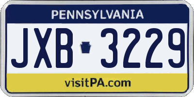 PA license plate JXB3229