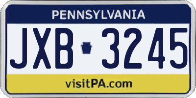 PA license plate JXB3245