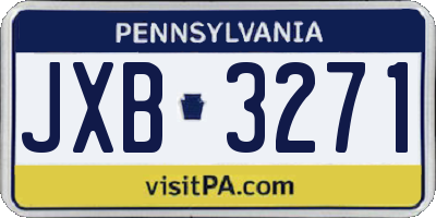 PA license plate JXB3271