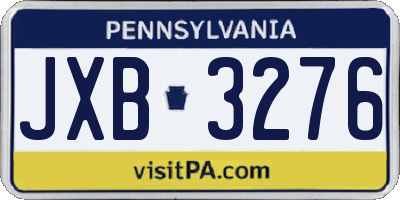 PA license plate JXB3276