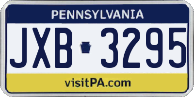 PA license plate JXB3295