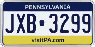 PA license plate JXB3299