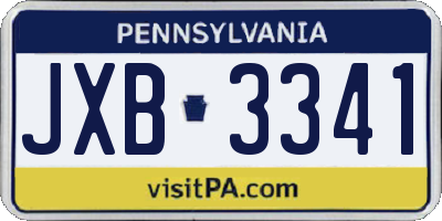 PA license plate JXB3341