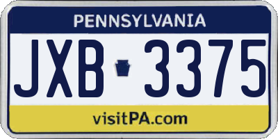 PA license plate JXB3375