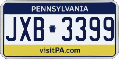 PA license plate JXB3399