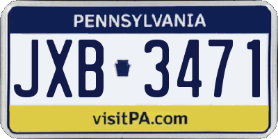 PA license plate JXB3471