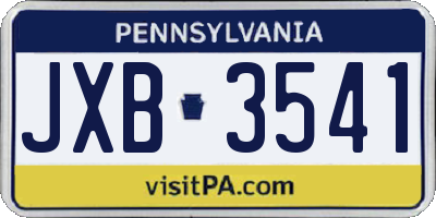 PA license plate JXB3541