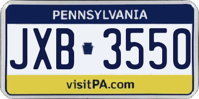 PA license plate JXB3550