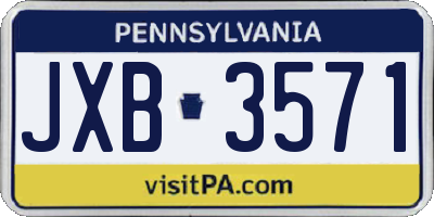 PA license plate JXB3571