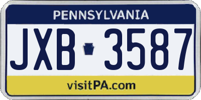 PA license plate JXB3587