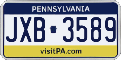 PA license plate JXB3589