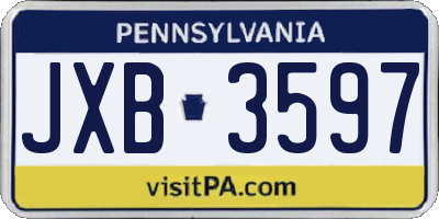 PA license plate JXB3597