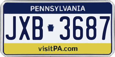 PA license plate JXB3687