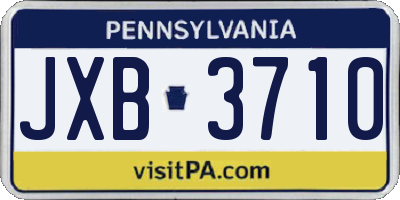 PA license plate JXB3710