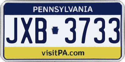 PA license plate JXB3733