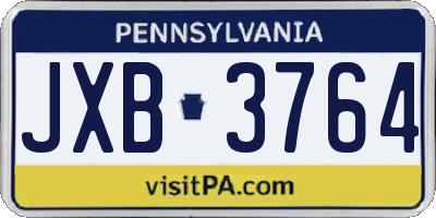 PA license plate JXB3764