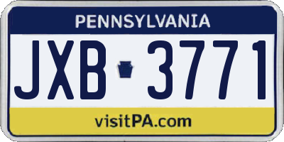 PA license plate JXB3771