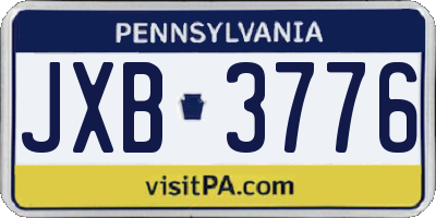 PA license plate JXB3776