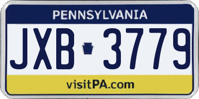 PA license plate JXB3779