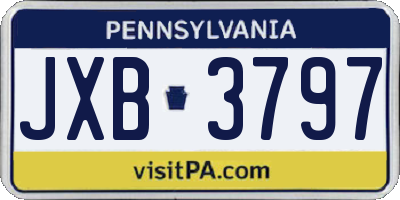 PA license plate JXB3797