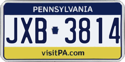 PA license plate JXB3814