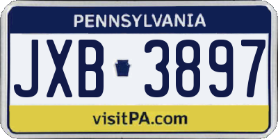 PA license plate JXB3897