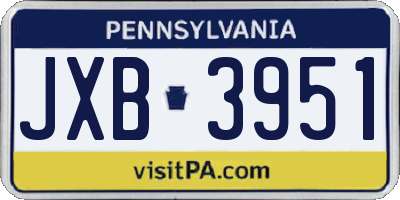 PA license plate JXB3951