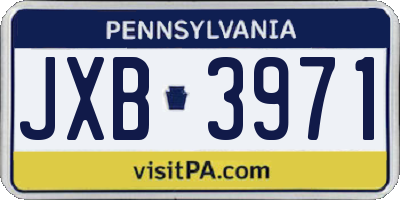 PA license plate JXB3971