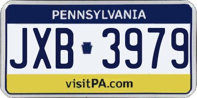 PA license plate JXB3979
