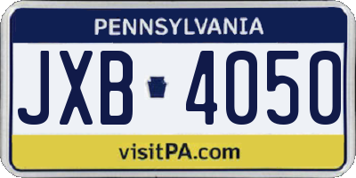 PA license plate JXB4050