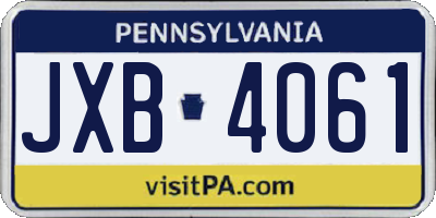 PA license plate JXB4061