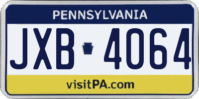 PA license plate JXB4064