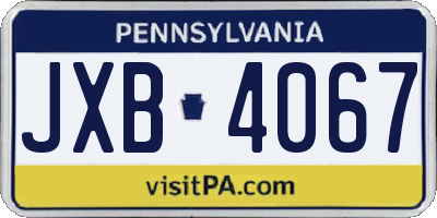 PA license plate JXB4067