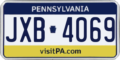 PA license plate JXB4069