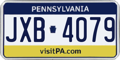 PA license plate JXB4079
