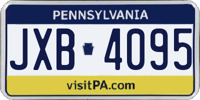 PA license plate JXB4095