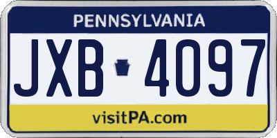 PA license plate JXB4097