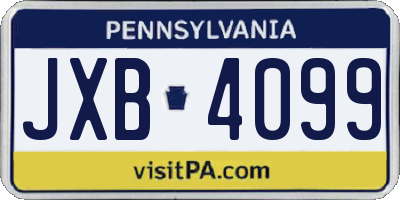 PA license plate JXB4099