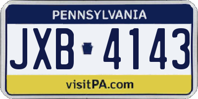 PA license plate JXB4143