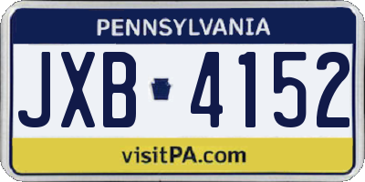 PA license plate JXB4152