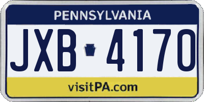 PA license plate JXB4170