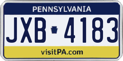 PA license plate JXB4183